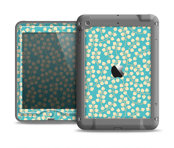 The Blue and Yellow Floral Pattern V43 Apple iPad Mini LifeProof Nuud Case Skin Set