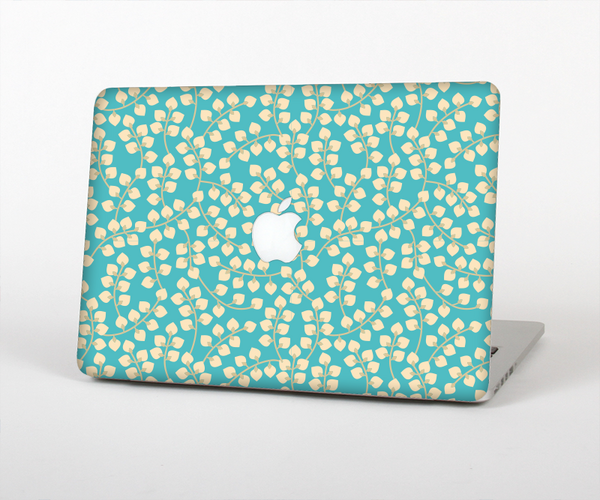 The Blue and Yellow Floral Pattern V43 Skin Set for the Apple MacBook Air 11"
