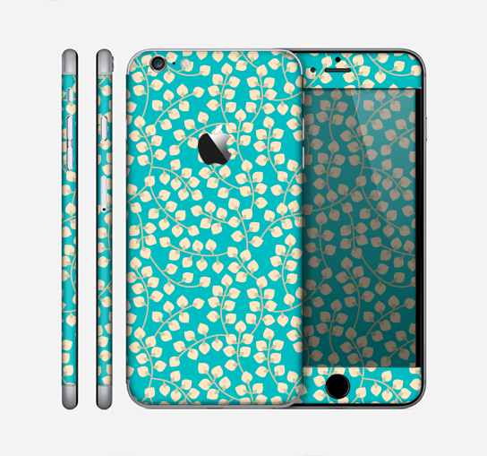 The Blue and Yellow Floral Pattern V43 Skin for the Apple iPhone 6 Plus