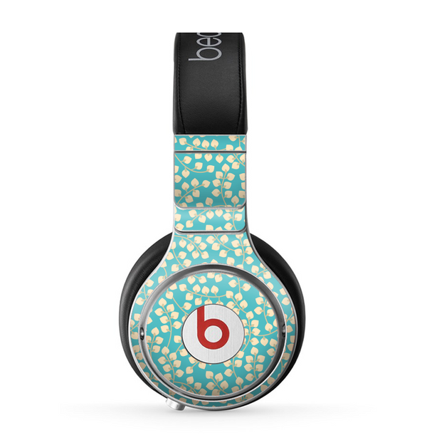 The Blue and Yellow Floral Pattern V43 Skin for the Beats by Dre Pro Headphones
