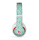 The Blue and Yellow Floral Pattern V43 Skin for the Beats by Dre Studio (2013+ Version) Headphones