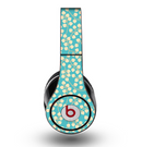 The Blue and Yellow Floral Pattern V43 Skin for the Original Beats by Dre Studio Headphones