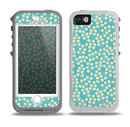 The Blue and Yellow Floral Pattern V43 Skin for the iPhone 5-5s OtterBox Preserver WaterProof Case