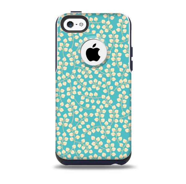 The Blue and Yellow Floral Pattern V43 Skin for the iPhone 5c OtterBox Commuter Case