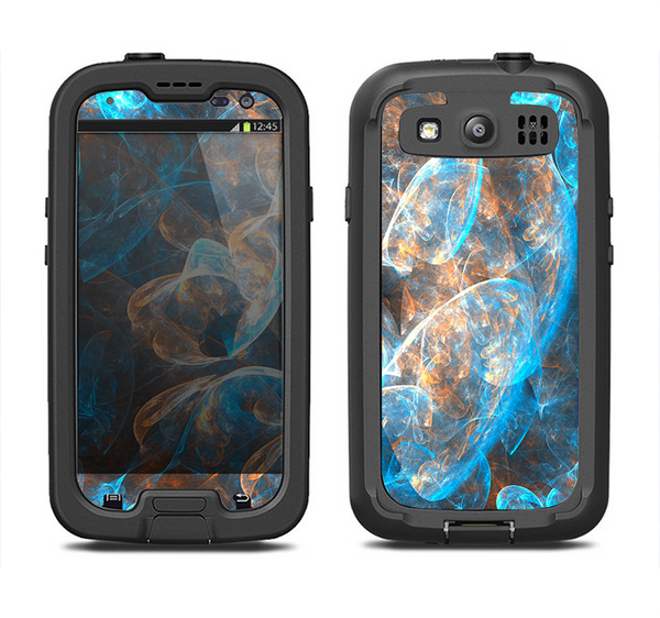 The Blue and Yellow Vivid Fumes Samsung Galaxy S3 LifeProof Fre Case Skin Set