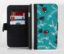 The Blue with Flying Tweety Birds Ink-Fuzed Leather Folding Wallet Credit-Card Case for the Apple iPhone 6/6s, 6/6s Plus, 5/5s and 5c