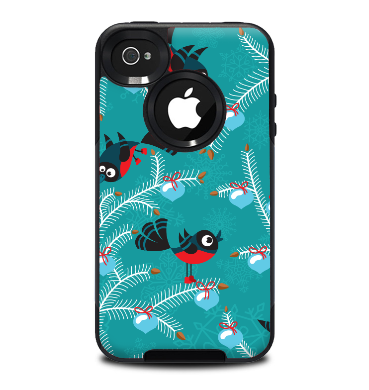 The Blue with Flying Tweety Birds Skin for the iPhone 4-4s OtterBox Commuter Case