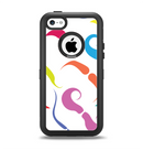 The Bold Colorful Mustache Pattern Apple iPhone 5c Otterbox Defender Case Skin Set