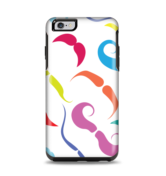 The Bold Colorful Mustache Pattern Apple iPhone 6 Plus Otterbox Symmetry Case Skin Set