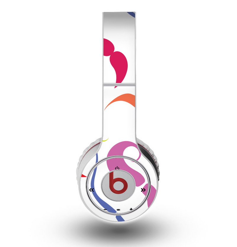 The Bold Colorful Mustache Pattern Skin for the Original Beats by Dre Wireless Headphones