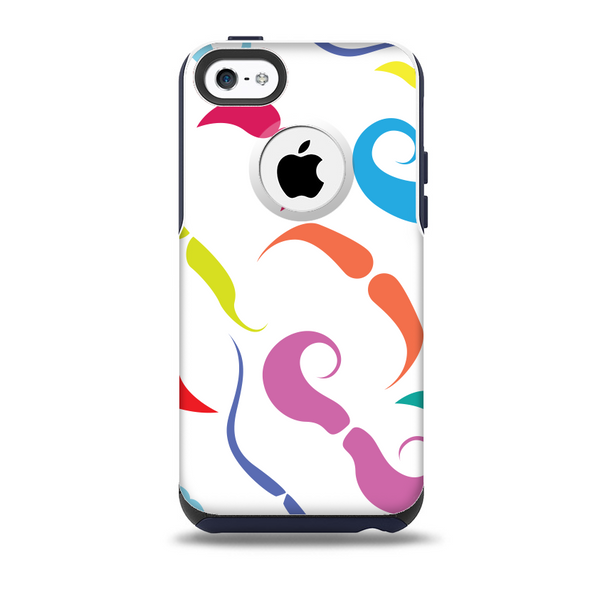 The Bold Colorful Mustache Pattern Skin for the iPhone 5c OtterBox Commuter Case