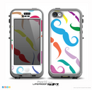 The Bold Colorful Mustache Pattern Skin for the iPhone 5c nüüd LifeProof Case