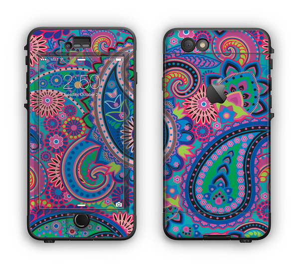 The Bold Colorful Paisley Pattern Apple iPhone 6 LifeProof Nuud Case Skin Set