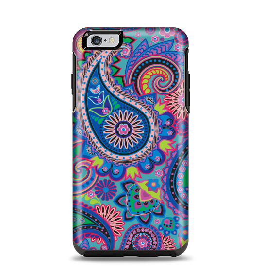The Bold Colorful Paisley Pattern Apple iPhone 6 Plus Otterbox Symmetry Case Skin Set