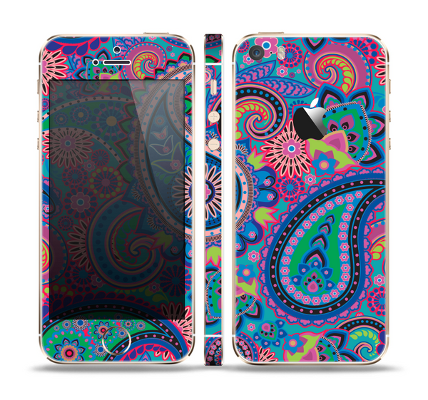 The Bold Colorful Paisley Pattern Skin Set for the Apple iPhone 5s