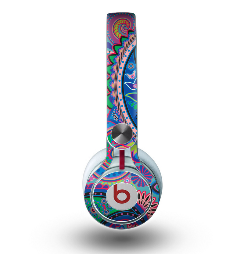 The Bold Colorful Paisley Pattern Skin for the Beats by Dre Mixr Headphones