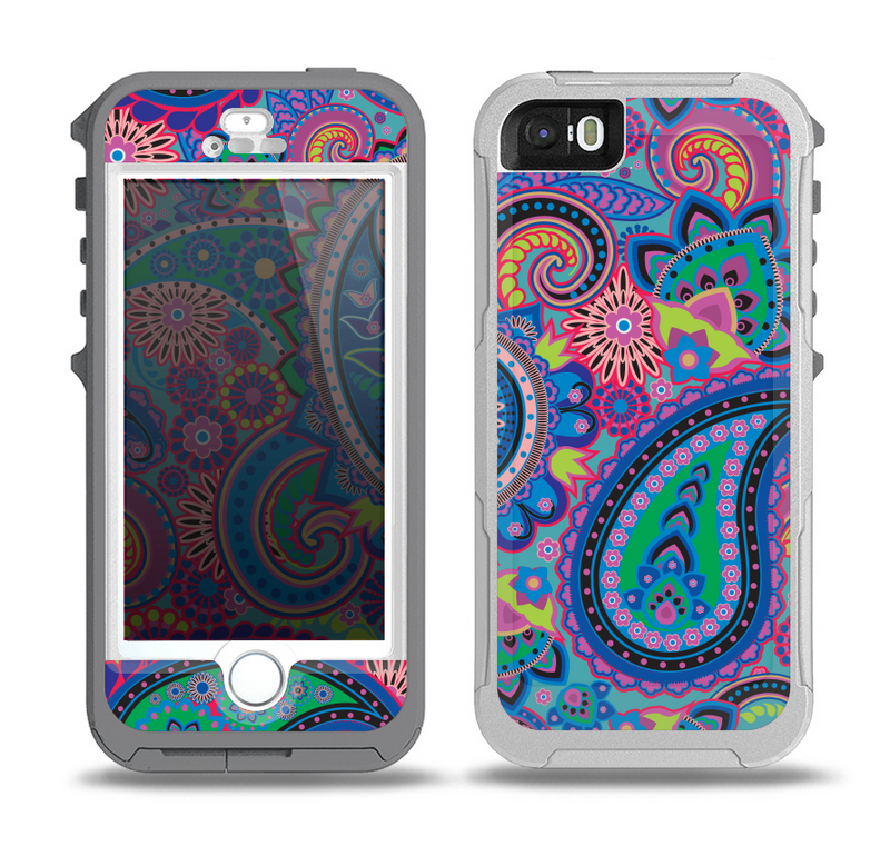 The Bold Colorful Paisley Pattern Skin for the iPhone 5-5s OtterBox Preserver WaterProof Case