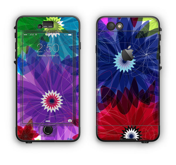 The Boldly Colored Flowers Apple iPhone 6 LifeProof Nuud Case Skin Set