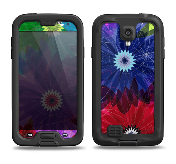 The Boldly Colored Flowers Samsung Galaxy S4 LifeProof Nuud Case Skin Set