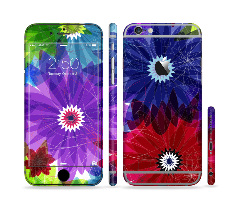 The Boldly Colored Flowers Sectioned Skin Series for the Apple iPhone 6 Plus