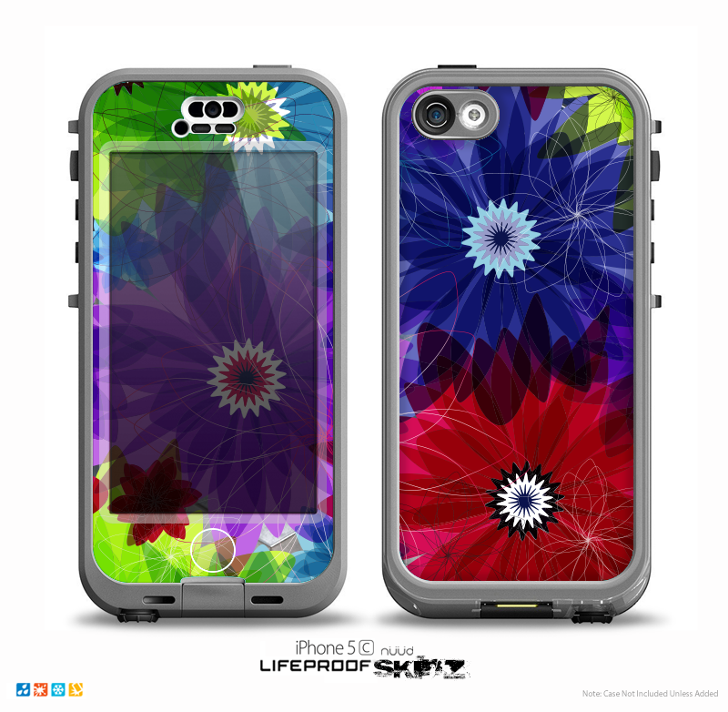 The Boldly Colored Flowers Skin for the iPhone 5c nüüd LifeProof Case