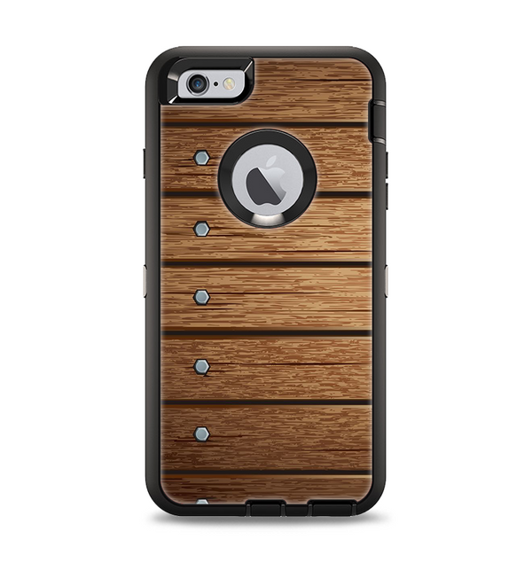 The Bolted Wood Planks Apple iPhone 6 Plus Otterbox Defender Case Skin Set