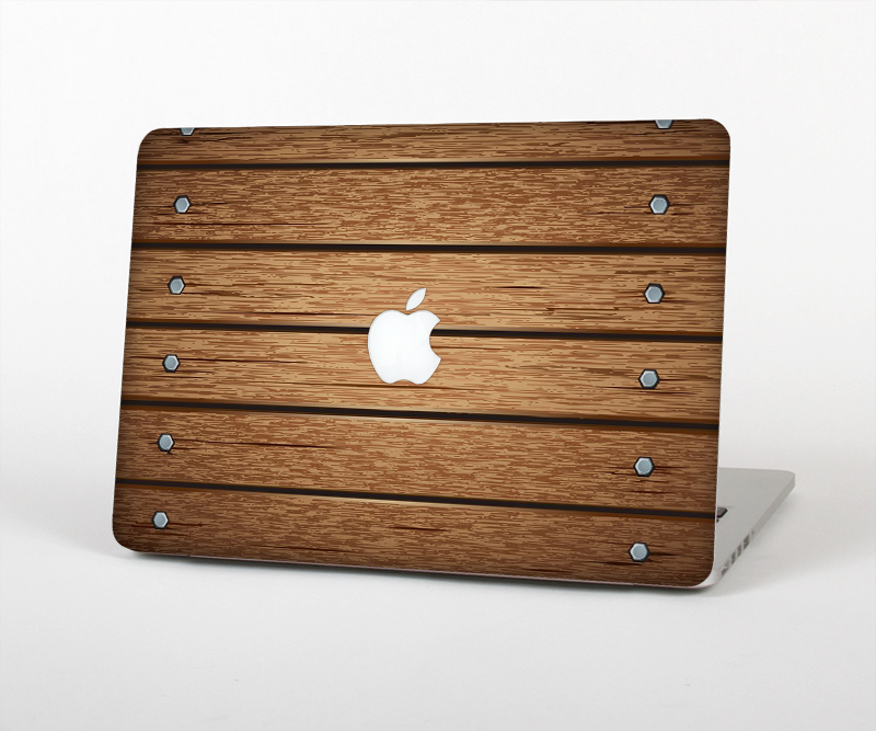 The Bolted Wood Planks Skin Set for the Apple MacBook Pro 15" with Retina Display