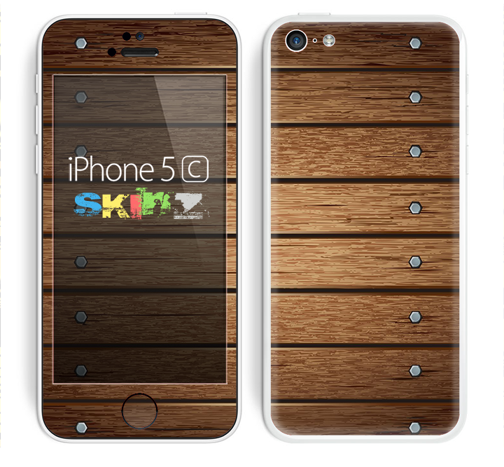 The Bolted Wood Planks Skin for the Apple iPhone 5c
