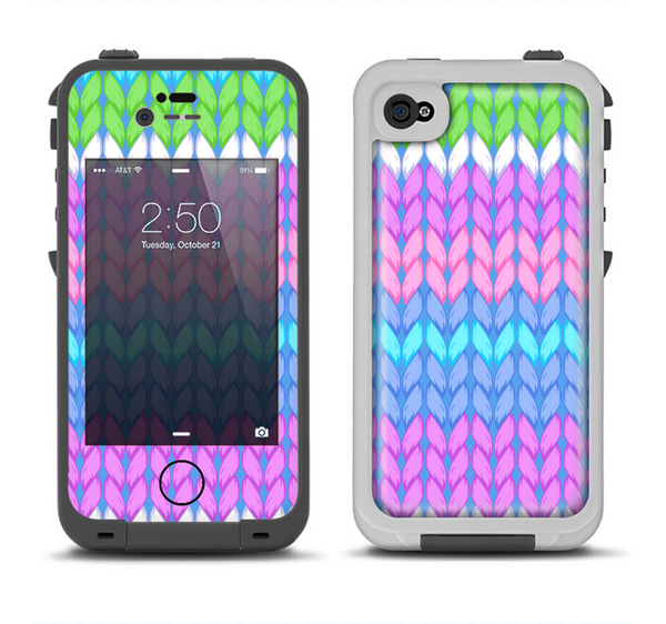 The Bright-Colored Knit Pattern Apple iPhone 4-4s LifeProof Fre Case Skin Set