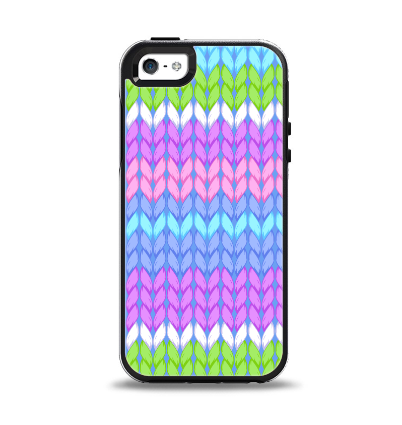 The Bright-Colored Knit Pattern Apple iPhone 5-5s Otterbox Symmetry Case Skin Set