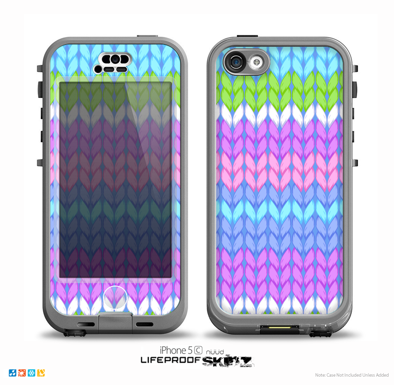 The Bright-Colored Knit Pattern Skin for the iPhone 5c nüüd LifeProof Case