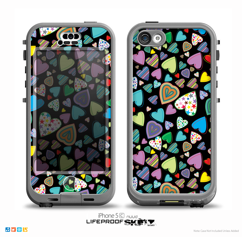 The Bright-Colored Knit Pattern on Black Skin for the iPhone 5c nüüd LifeProof Case