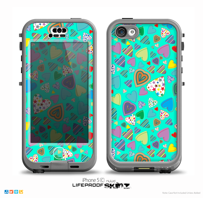 The Bright-Colored Knit Pattern on Teal Skin for the iPhone 5c nüüd LifeProof Case