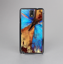 The Bright Blue Butterfly on Grunge Gold Surface Skin-Sert Case for the Samsung Galaxy Note 3