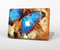 The Bright Blue Butterfly on Grunge Gold Surface Skin Set for the Apple MacBook Air 11"