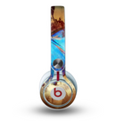 The Bright Blue Butterfly on Grunge Gold Surface Skin for the Beats by Dre Mixr Headphones