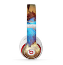 The Bright Blue Butterfly on Grunge Gold Surface Skin for the Beats by Dre Studio (2013+ Version) Headphones
