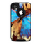 The Bright Blue Butterfly on Grunge Gold Surface Skin for the iPhone 4-4s OtterBox Commuter Case