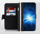 The Bright Blue Earth Light Flash Ink-Fuzed Leather Folding Wallet Credit-Card Case for the Apple iPhone 6/6s, 6/6s Plus, 5/5s and 5c