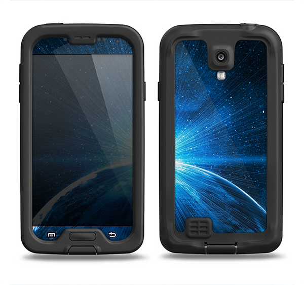 The Bright Blue Earth Light Flash Samsung Galaxy S4 LifeProof Nuud Case Skin Set