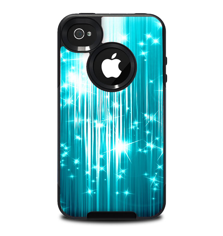 The Bright Blue Glistening Streaks Skin for the iPhone 4-4s OtterBox Commuter Case