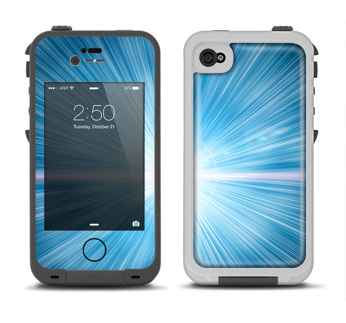 The Bright Blue Light Apple iPhone 4-4s LifeProof Fre Case Skin Set