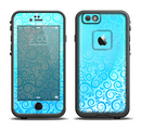 The Bright Blue Vector Spiral Pattern Apple iPhone 6/6s LifeProof Fre Case Skin Set