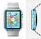 The Bright Blue Vector Spiral Pattern Full-Body Skin Kit for the Apple Watch