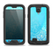 The Bright Blue Vector Spiral Pattern Samsung Galaxy S4 LifeProof Fre Case Skin Set