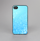 The Bright Blue Vector Spiral Pattern Skin-Sert for the Apple iPhone 4-4s Skin-Sert Case
