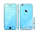 The Bright Blue Vector Spiral Pattern Sectioned Skin Series for the Apple iPhone 6s Plus
