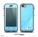 The Bright Blue Vector Spiral Pattern Skin for the iPhone 5c nüüd LifeProof Case