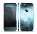 The Bright Blue Vivid Galaxy Skin Set for the Apple iPhone 5