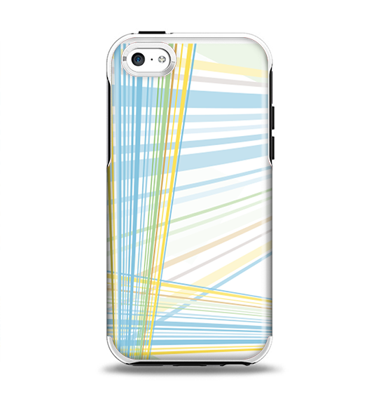 The Bright Blue and Yellow Lines Apple iPhone 5c Otterbox Symmetry Case Skin Set